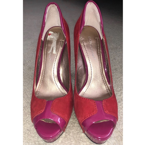 BCBGeneration Colorblock Peep Toe Platform Heels - Picture 2 of 6